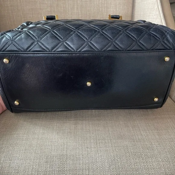 MCM Black Quilted Satchel with Elegant Design - Picture 11 of 16